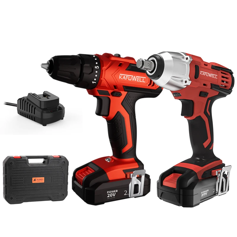 KAFUWELL PA4961A Cordless Power Tool Set Power Drills Impact Wrench Heavy Duty Maintenance Home Usage Electric Kit