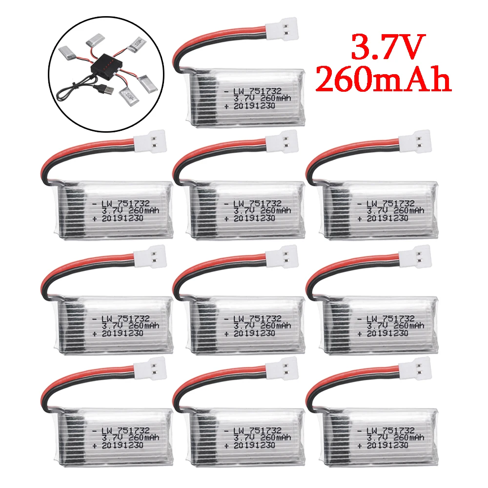 Batteria all\'ingrosso 3.7V RC Drone per Eachine H8 JJRC H2 H8 H48 Mini RC Quadcopter accessorio 3.7v 260mah batteria lipo