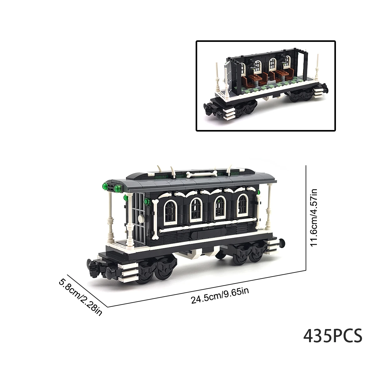 MOC treno pista blocchi di costruzione scena zucca casa stregata modello assemblaggio fai da te espansione carrello del treno corridoio giocattolo regalo di Halloween