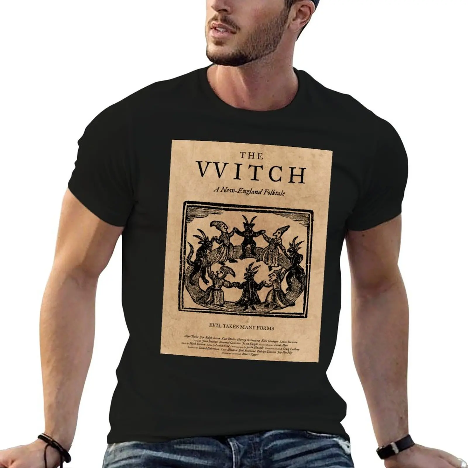 

The Witch Film Movie Poster Design Black Phillip Thomasin VVitch T-Shirt cotton t shirt man t shirt for man T-Shirt