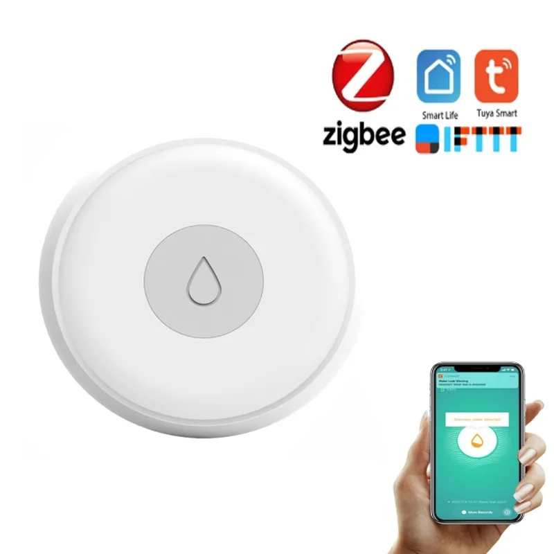 

Tuya Zigbee Water Leakage Sensor Leak Alarm Detector Flood Alert Overflow Security Smart Life App Remote Control Monitor