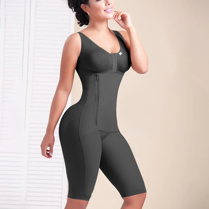 

Women Tummy Control Side Zipper Full Body Shaper Postpartum Sudation Bodysuit Waist Trainer