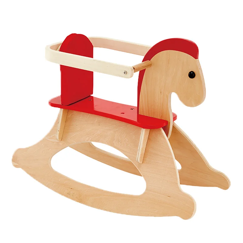 Children Rocking Horses, Infants and Toddlers Rocking Wooden Balance Toys, 1-6 Years Old Children Baby Rocker with Guardrail