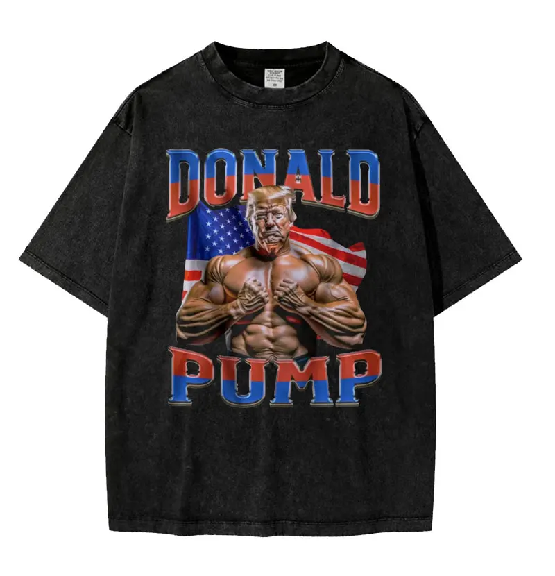 Hit Maxes Evade Taxes Meme Gym T Shirt Donald Trump Funny Pump Cover Humor T Shirts Men's Fashion Retro Washed Oversized T-shirt