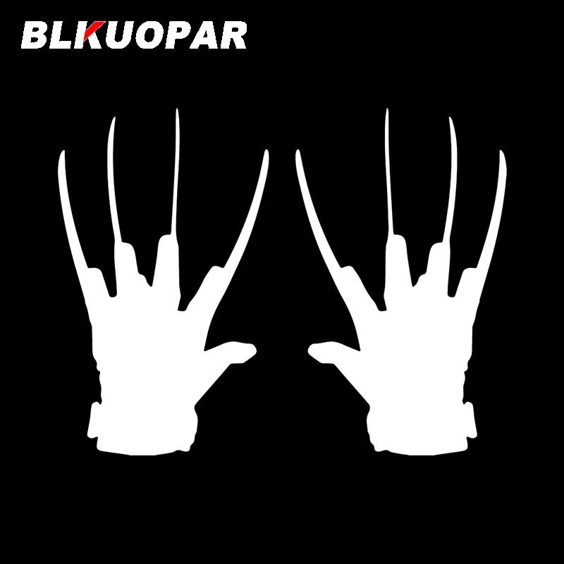 BLKUOPAR Freddy Krueger ถุงมือมือรถสติกเกอร์-Proo แฟชั่น Creative กันน้ำตลกอุปกรณ์เสริมรถยนต์