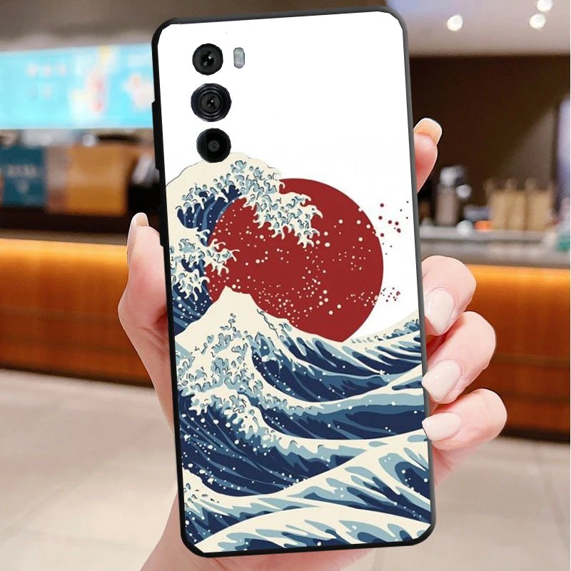 

Phone Case For Motorola Edge 50 40 Pro 60 50 40 30 Ultra Neo Fusion Moto G85 G72 G53 G54 G84 G13 G32 Wave Art Japanese