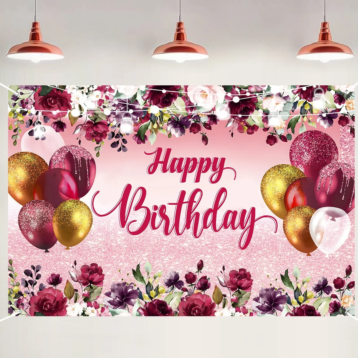 

Pink Rose Backdrop Happy Birthday Party Decoration Birthday Flowers Decoration Girls Birthday Party Supplies Rose Decor