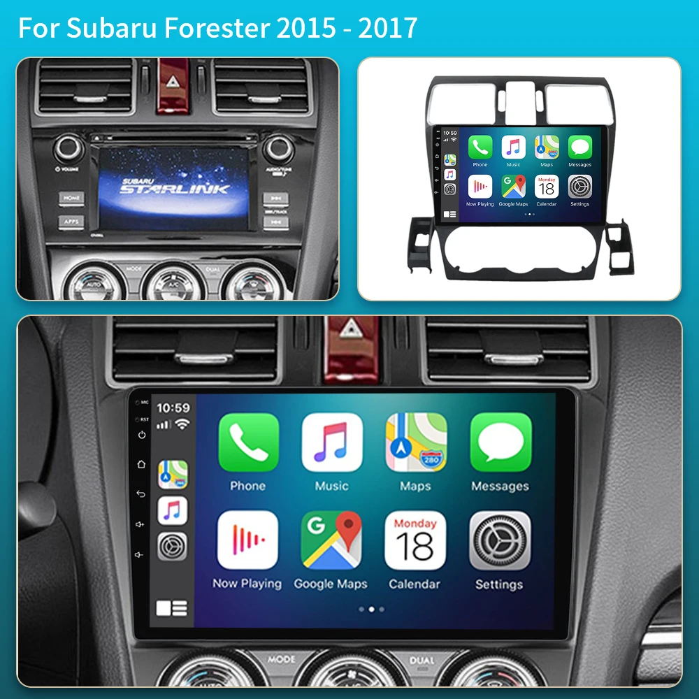 أندرويد 16 Carplay راديو السيارة مشغل وسائط متعددة لسوبارو فورستر 4 SJ XV WRX 2012- 2015 2018 Autoradio GPS ستيريو رئيس وحدة