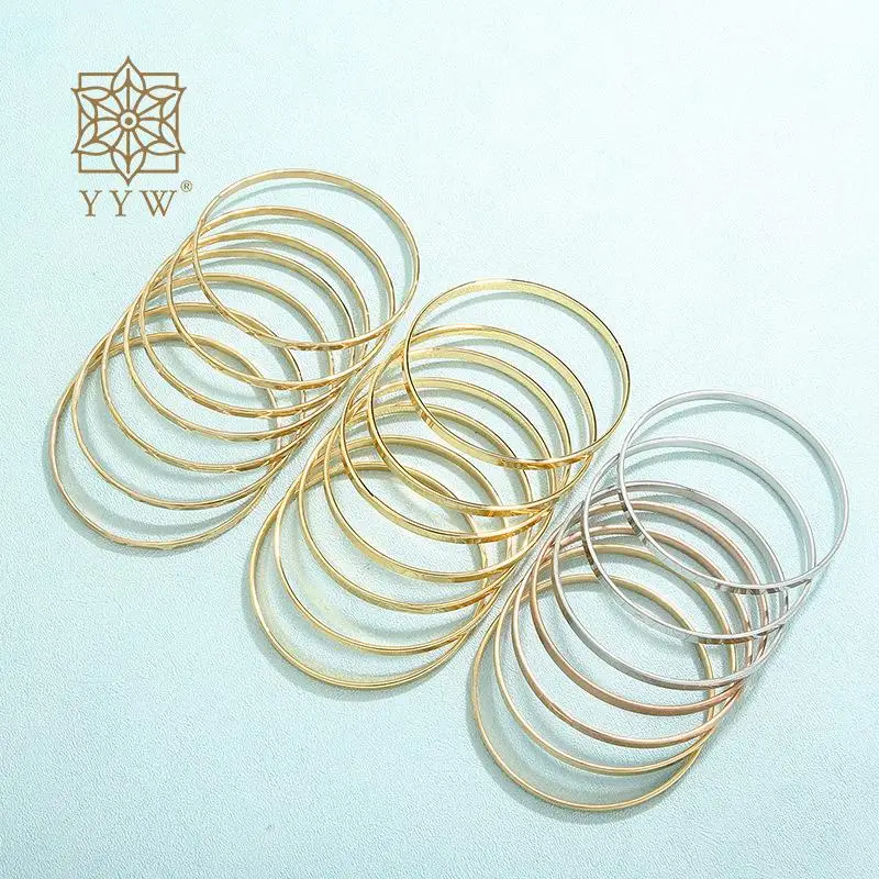 7pcs/Set Multi Option Carved Stainless Steel Bangle For Woman Gold/Silver Color Party Birthday Minimalist Wrist Jewelry Gifts