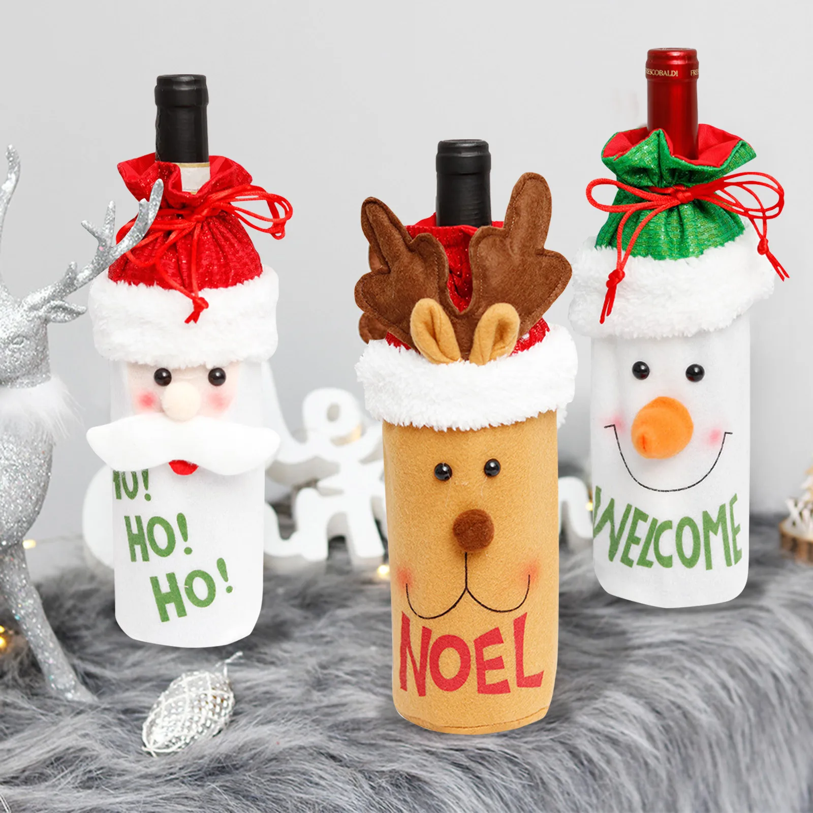 Christmas Wine Bottle Bag, Bottle Bag Cap Gift Packaging Bag Suitable For Christmas Party Gifts, Elderly Christmas Gifts 2024