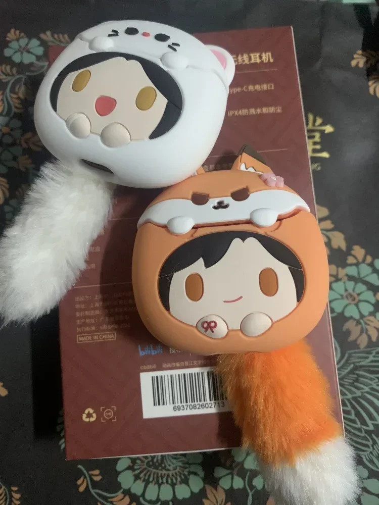 TGCF Hua Cheng Xie Lian Bluetooth Headset Headphone Comics Fox Rabbit Tian Guan Ci Fu  Earphone Case Official Cosplay Toy Gifts