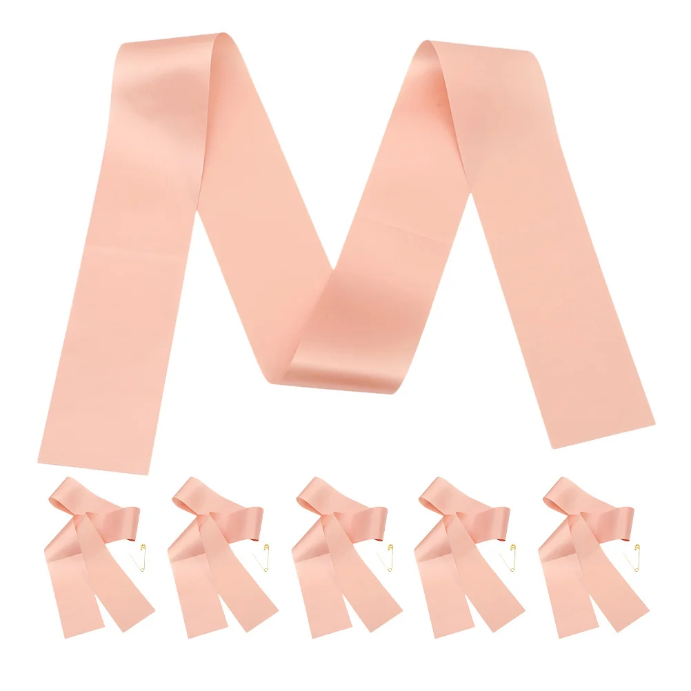 

6pcs Blank Sash For Ceremony Wedding Party Grad Diy Decorative Cloth Lightweight Keepsake Gift Bachelorette Bride Shower