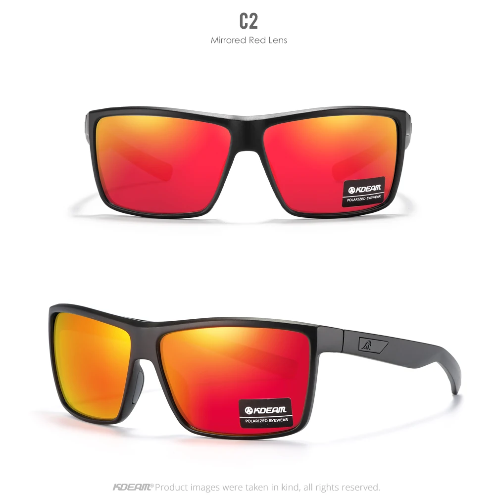 KDEAM Scratch Widerstand Sonnenbrille Männer Polarisierte 100% UV Schutz Sonnenbrille Integral Frühling Scharniere Und Gebogene Tempel KD029 – Detail 15