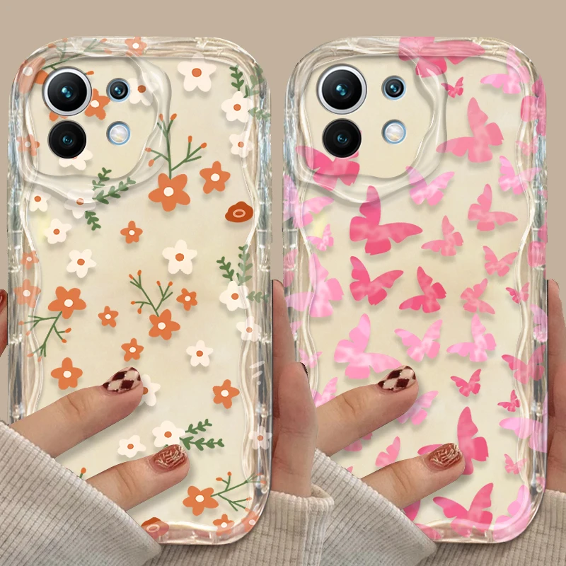 Color Butterfly Flower Case For Xiaomi 14T 13T 12T 13 12 11 11i Lite 5G 10T POCO X5 X6 Pro X3 NFC X4 GT F3 F4 F5 F6 M6 M5S Cover