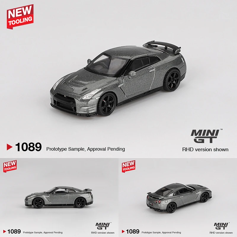 

PreSale MINIGT 1089 1:64 NISSAN GTR R35 2013 Dark Metal Gray NISMO R35 CRS Version Diecast Car Model Collection Toys