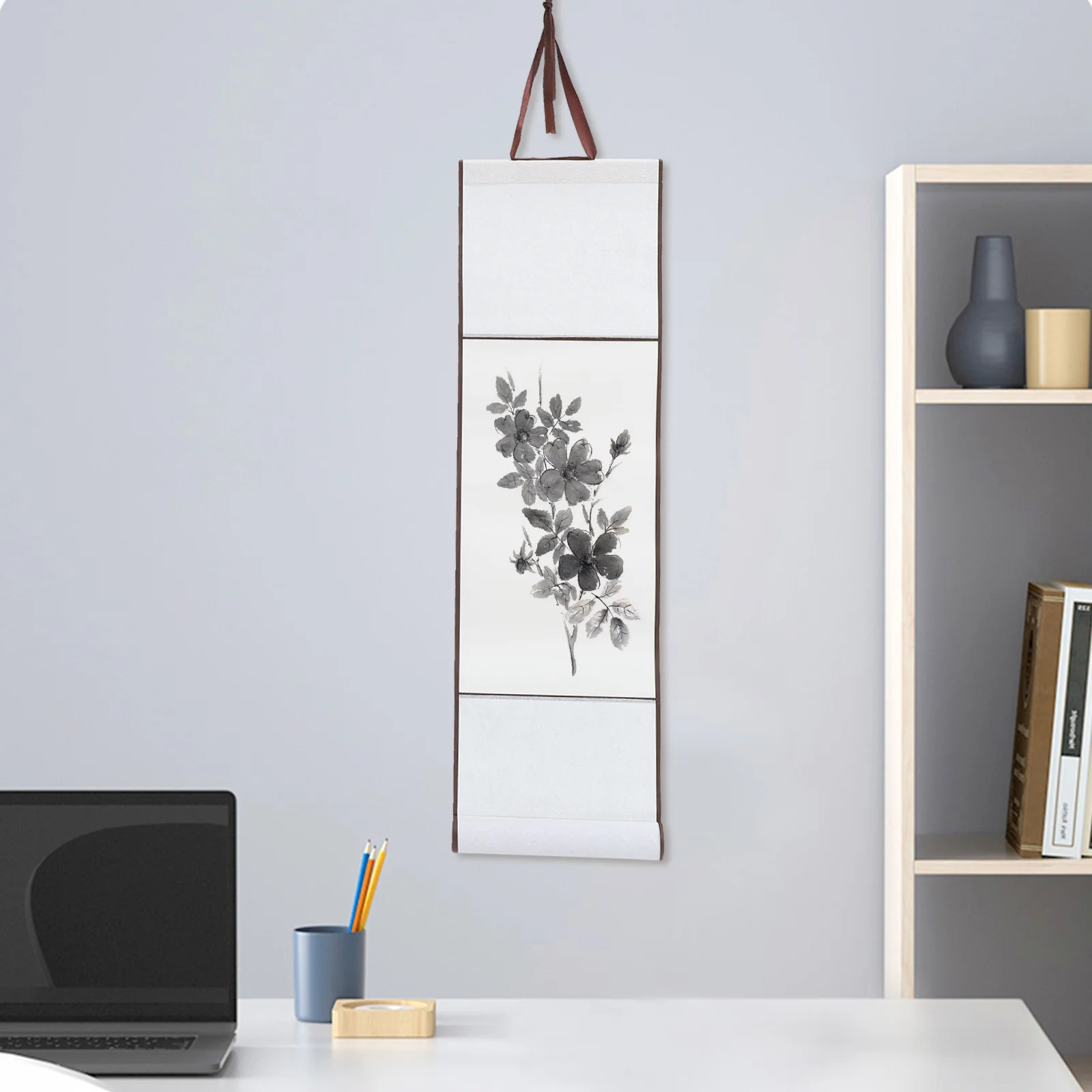 

2Pcs Blank Hanging Chinese Calligraphy Scroll Multi-Function Durable Rice Paper for Painting Drawing Art Wall Scroll