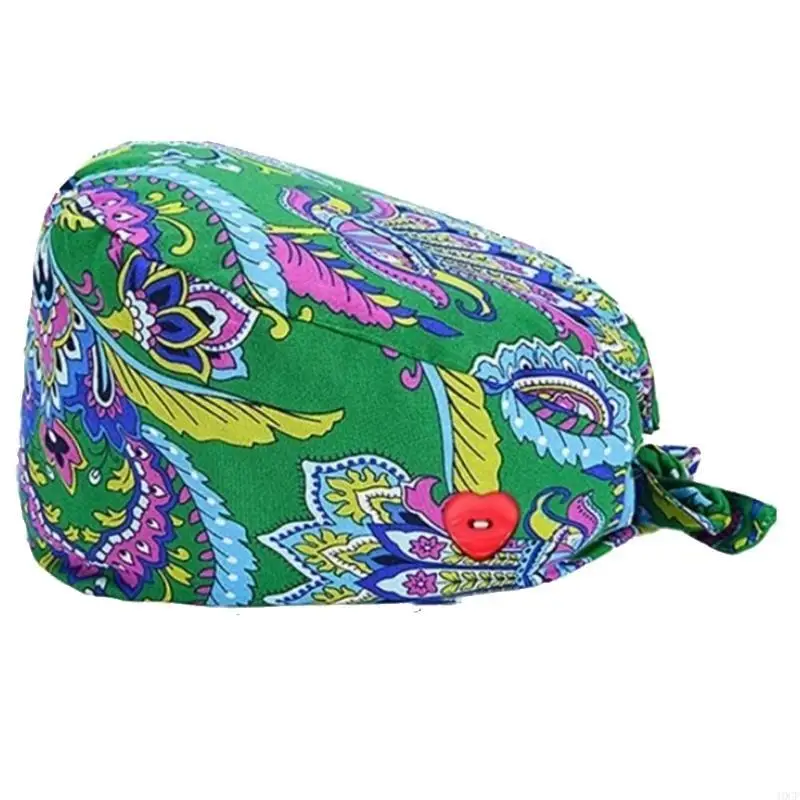 3 chiếc mũ làm việc có nút băng thấm mồ hôi Hoạt hình có thể điều chỉnh dây buộc phía sau Mũ Bouffant