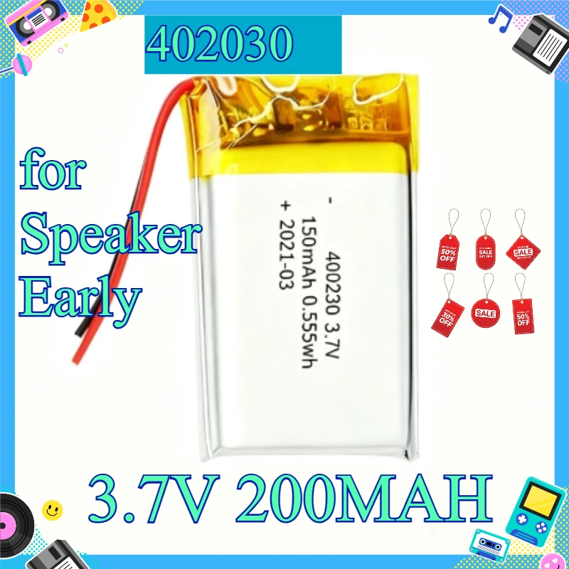 402030 Ternary Lithium Polymer Battery 3.7V 200MAH Wholesale for Speaker Early Education Machine Toy Car