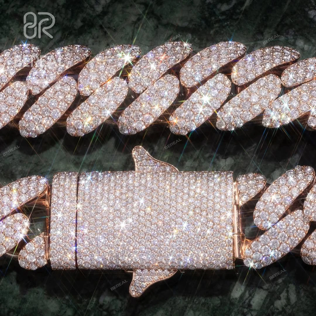 Vvs Custom Moissanite Cuban Link Chain Necklace Hip Style Iced Out 5MM 6MM 8MM 10MM 14MM Diamond Cuban Bracelet Men Jewelry.