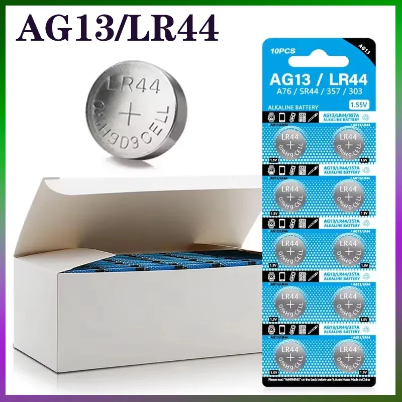 

LR44 A76 357 357A AG13 LR1154 SR1154 SR44 1.55V Alkaline Battery for Watch Calculator Car Key Remote Clock Button Coin Cell