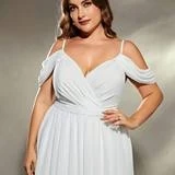 

Длинное белое свадебное платье больших размеров, праздничное платье на день рождения, с воротником-стойкой, из шелковой ткани, со средней талией, для корпоративного ежегодного ужина