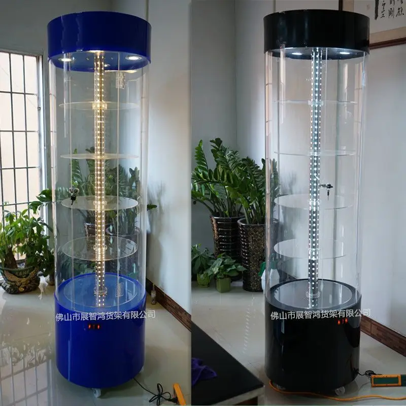 Benutzerdefinierte Acryl Vitrine Runde Kosmetik Modell Parfüm Dental Schmuck Rotierenden Display Stand High-end