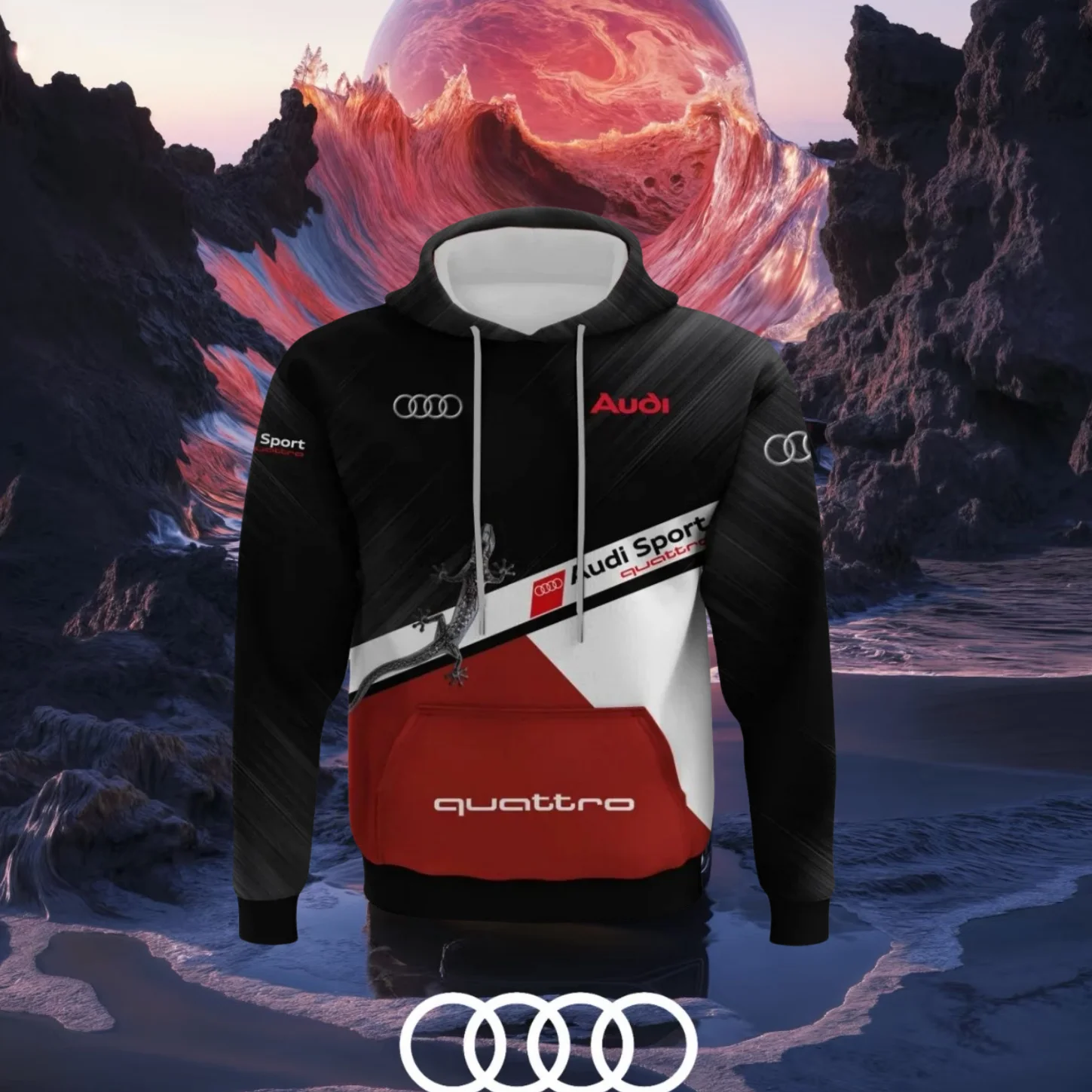 

Audi Authorization Superpower Quattro Moto Hoodie Breathable Softness Comfort Windproof Casual Hooded Hoodie 2025 New
