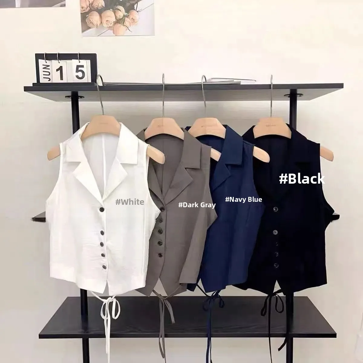 

Корейский женский жилет на одной пуговице со шнуровкой, новый летний милый повседневный облегающий топ без рукавов, тонкая модель для поездок на работу