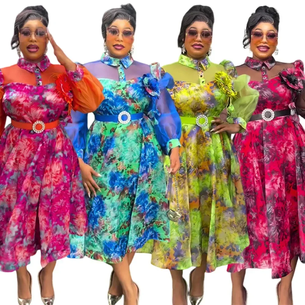 

Элегантные африканские платья для женщин, 1985, африканская одежда, платье больших размеров для свадебной вечеринки, Дашики, Анкара, офисный женский наряд, халат