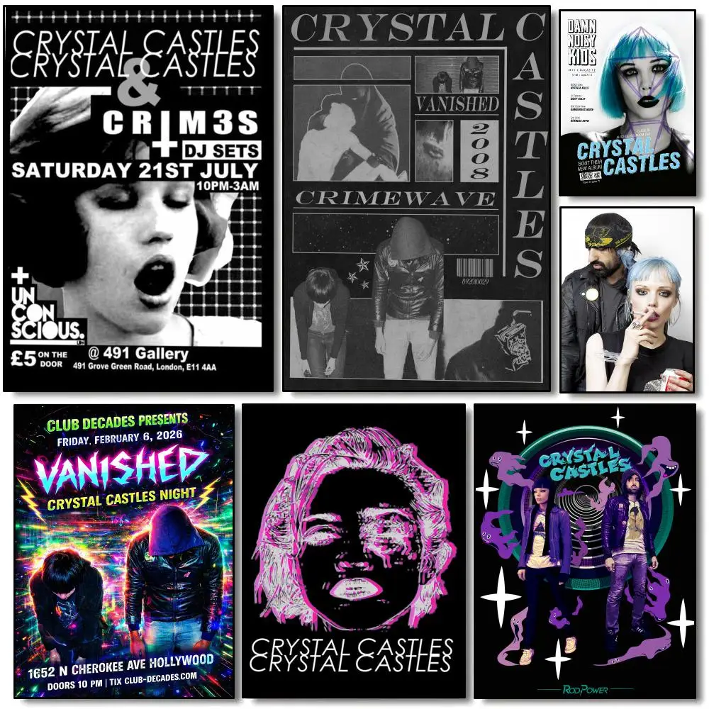 Electronic Music Band C-Crystal Castles Poster Modern Aesthetic Wall Art | Stylish Bedroom Home Decor & Unique Gift Ideas