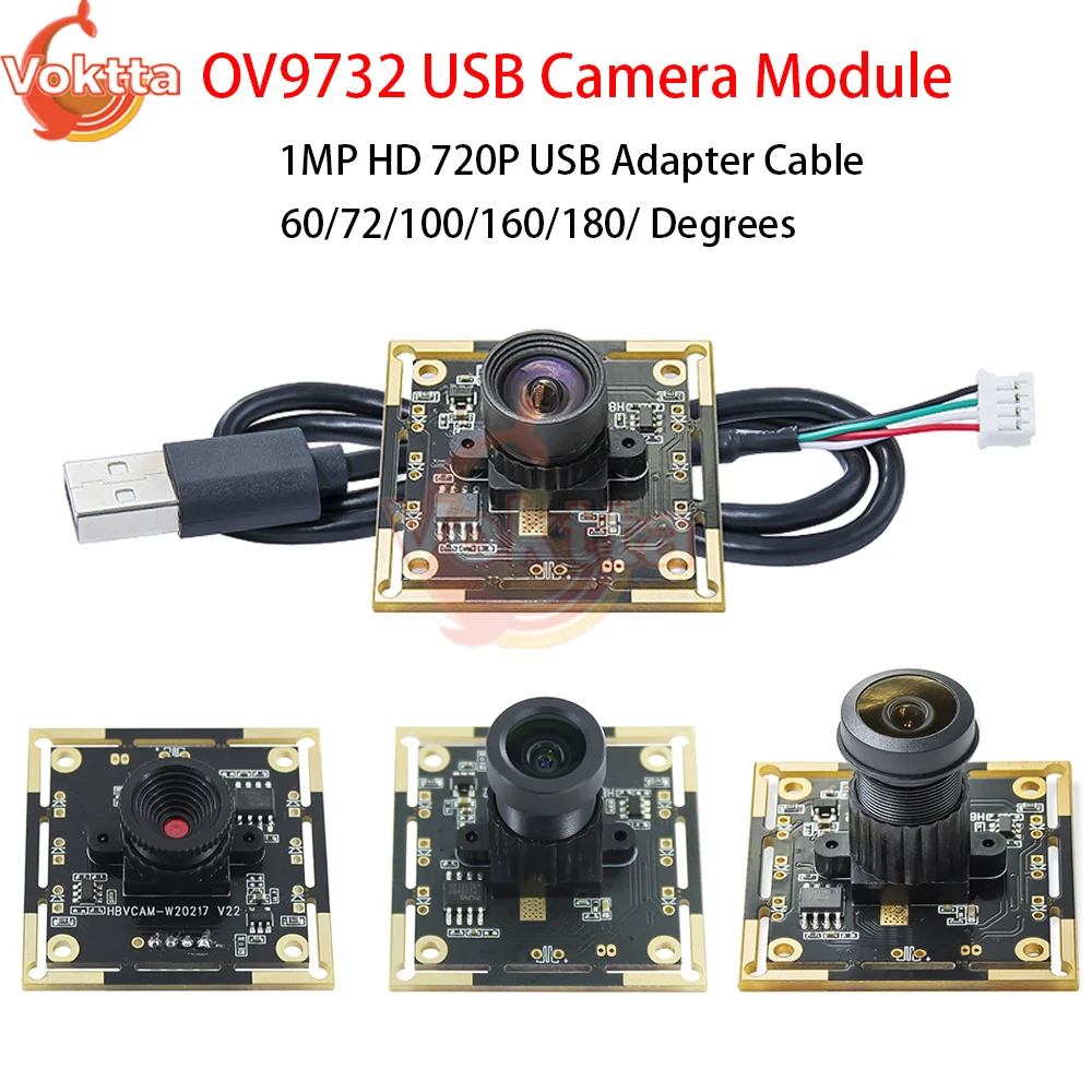 

OV9732 USB-модуль камеры 1MP 720P 100 градусов Драйвер камеры высокой четкости Бесплатная регулировка ручного фокуса с USB-кабелем-адаптером
