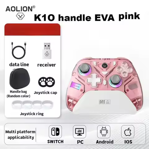 AOLION K10 2.4G Wireless Gaming Controller For Switch 2/Pc/Ios/Android Hall Effect Stick Rgb Light Charging Station