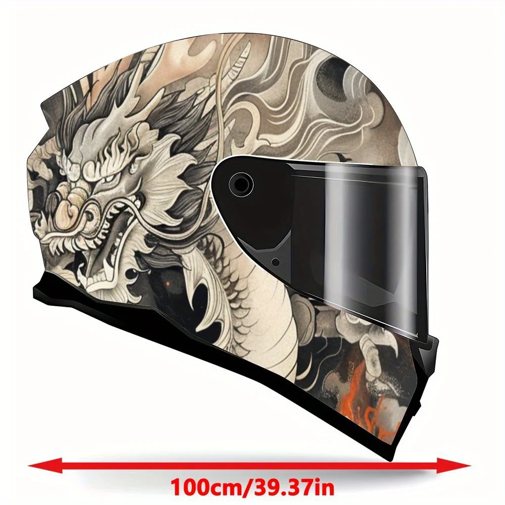 Traditional Chinese Dragon Motorcycle Helmet Vinyl Wraps Decal, Self-adhesive Waterproof Helmet Decoration, Unique DIY Graffiti