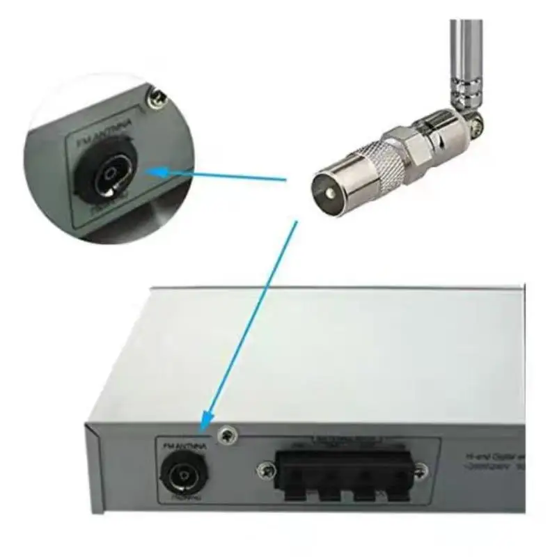 3.5mm Adapter FM Radio Antenna Telescopic Screw F Type Male Plug Connector 4/5Pcs 10W AV Stereo Receiver Amplifier Rod Antenna