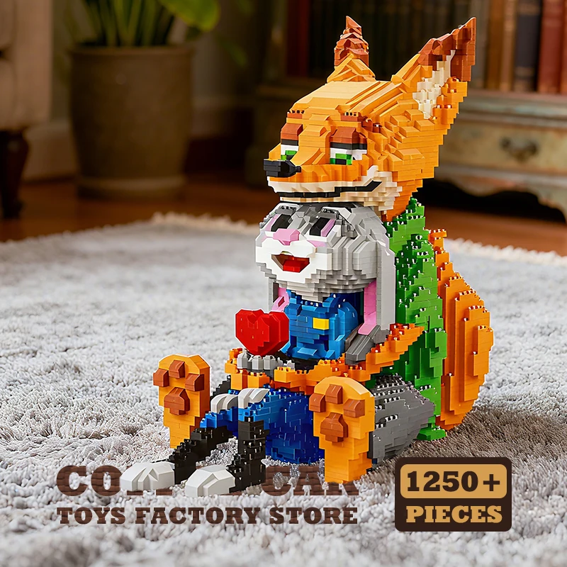 Judy Nick Diamond Building Blocks MOC Set Cartoon Movie Anime Figures Mini Bricks Toys Fox Rabbit Model Adult Children Gifts DIY