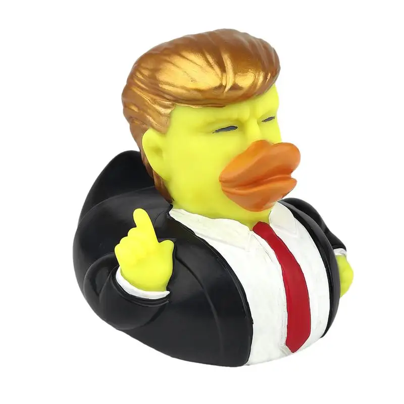 Funny Ducks US President Funny Squeak Pool Duck Dashboard Decoration Wearing Suit Kids Bath Toy Desk Ornaments Party Favor For