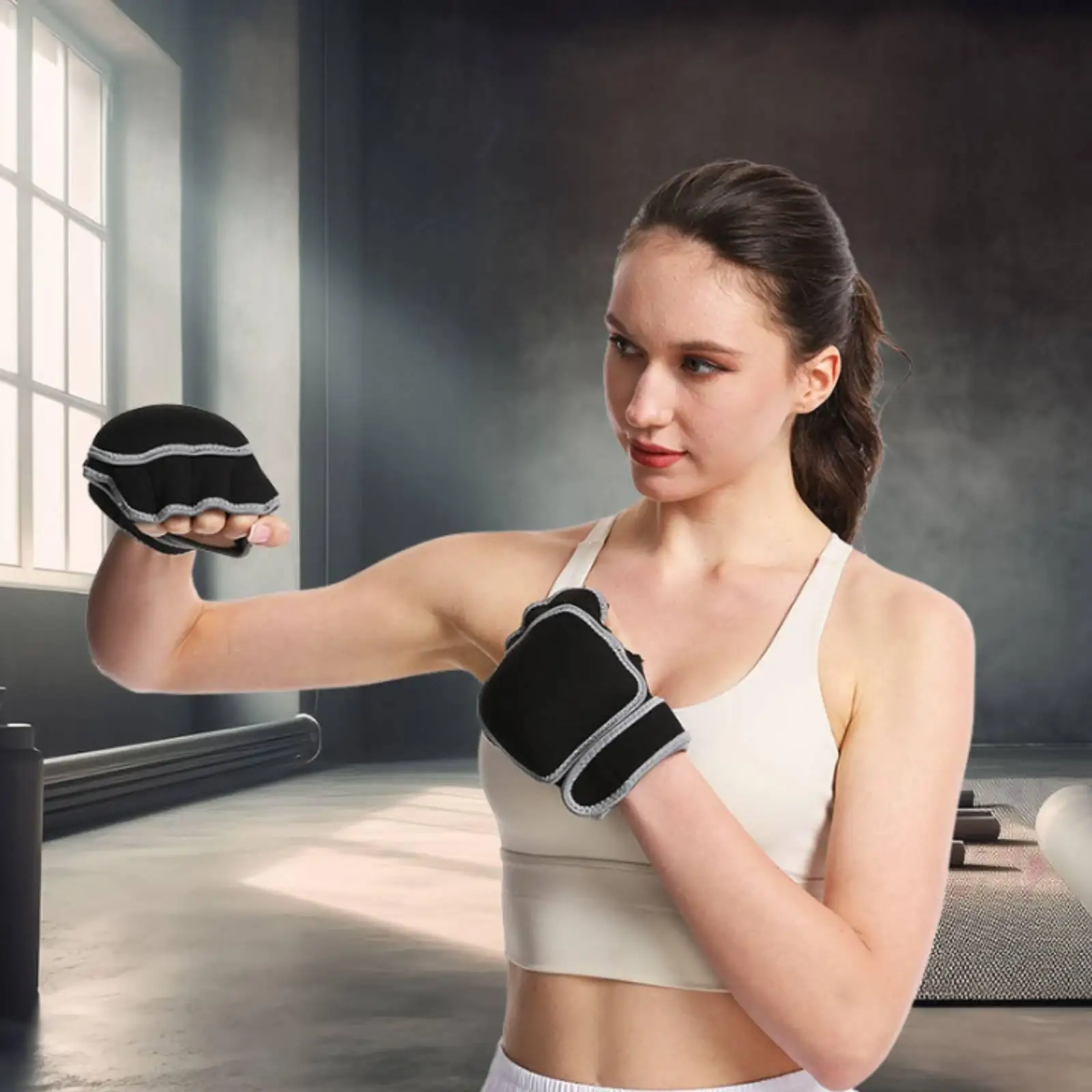 Open-Palm Weighted Gloves Padded Weighted Training Gloves Flexible Weights for Fitness Enthusiasts, Striking Athletes, Home