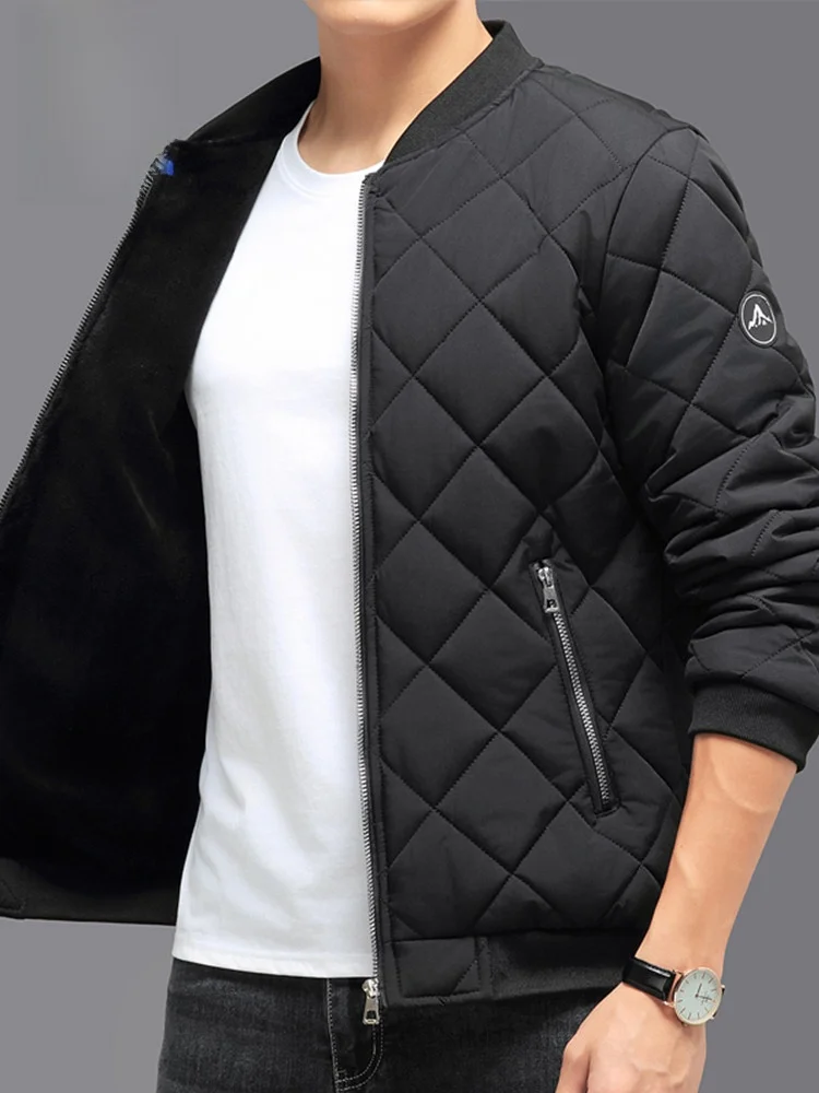 

Lnd Thiened, хлопковая куртка с бейсбольным воротником, теплая зимняя верхняя одежда для мужчин среднего возраста и ly, новинка 2025 года, зимняя мода