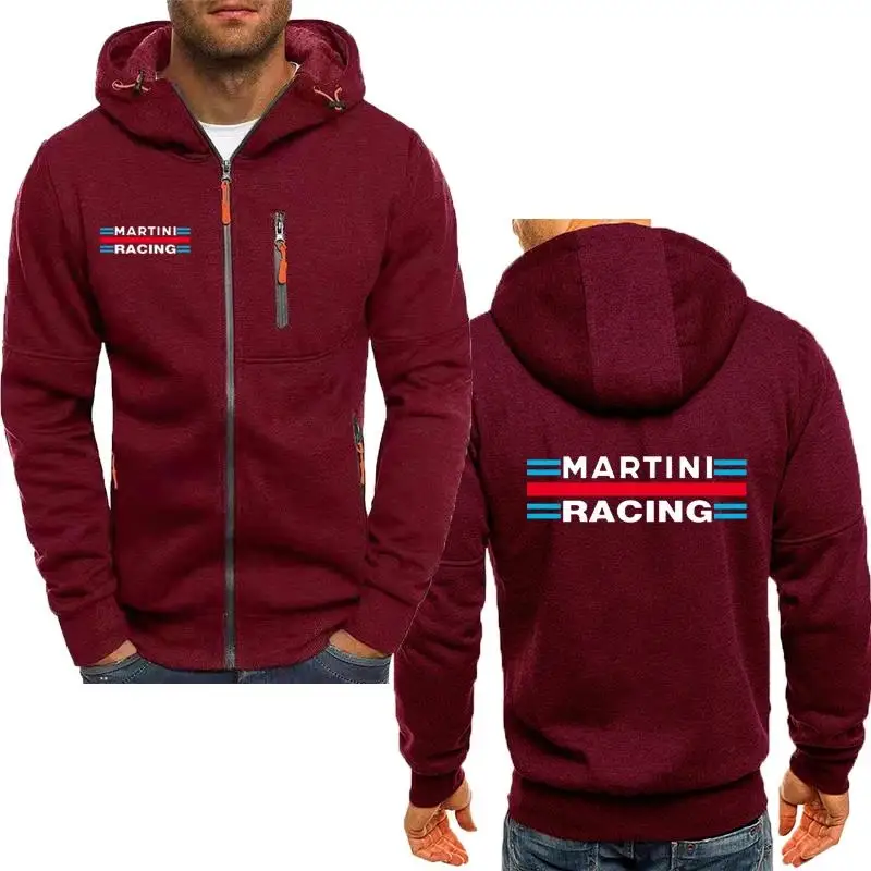 Men\'s hoodie Jackets Martini Racing Print Fashion Casual Coats Spring Autumn Zipper Hoodies Sweatshirt High Quality cotton Tops