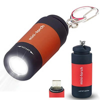 Mini Keychain Lamp Keychain Pocket Torch USB Rechargeable LED Light Flashlight Lamp Waterproof Keychain Light 1PC