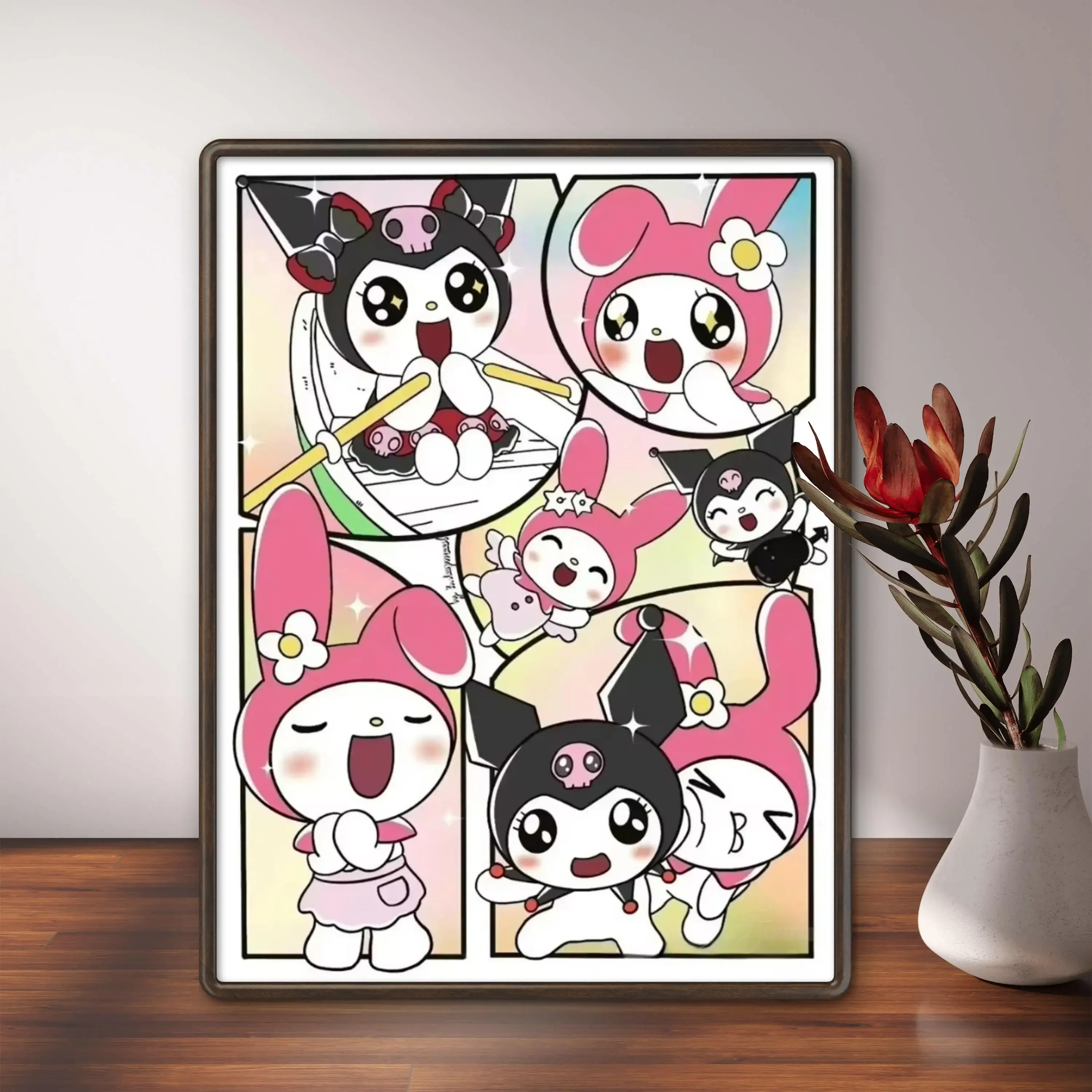 2026 New Sanrio Cute Kitty Kuromi Cinnamoroll Pochacco Pompompurin Diamond Painting Cute Handmade Art Gift Cartoon Home Decor,