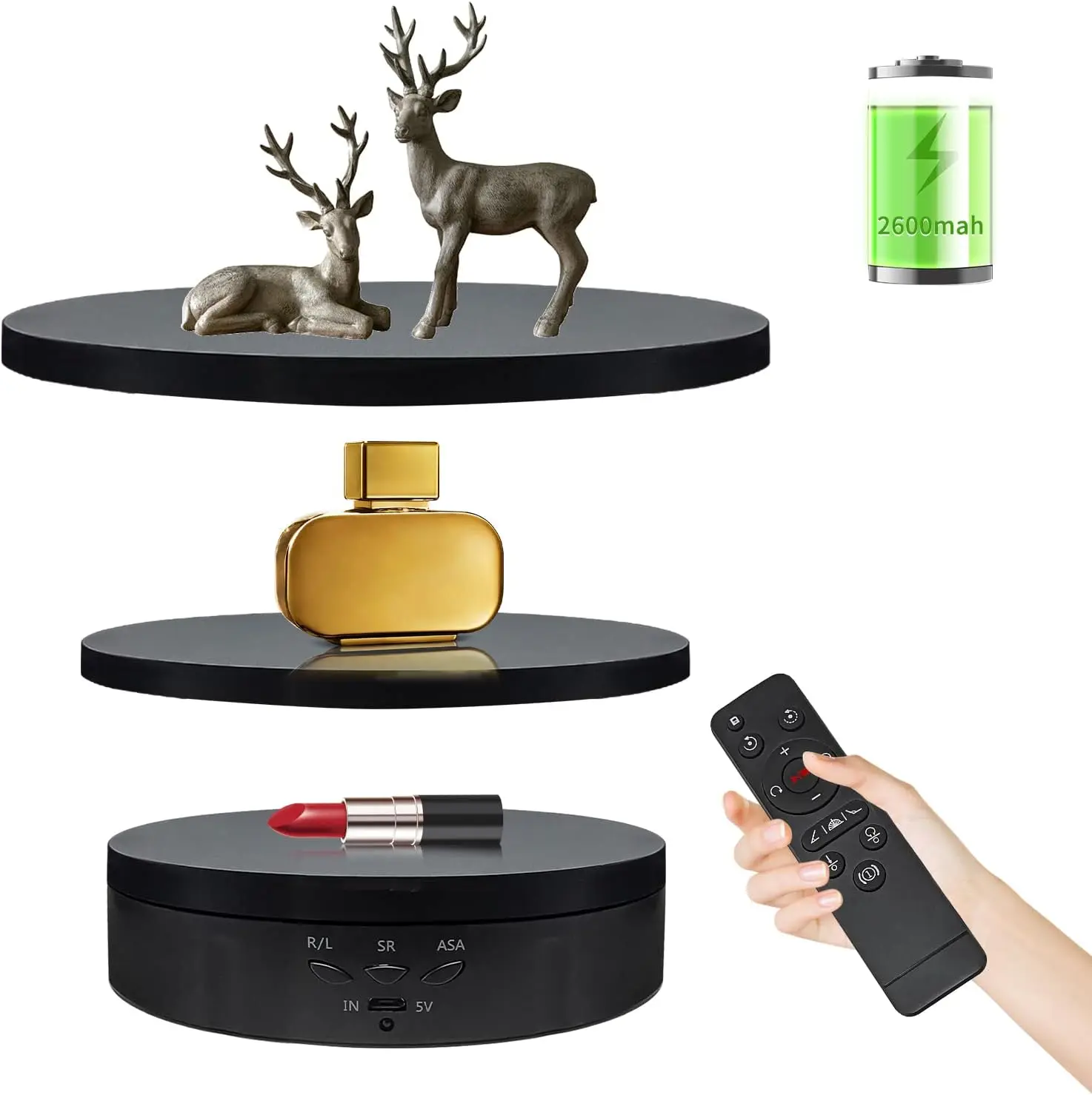 Jewelry Rotating Turntable, Remote Controlled Electric Rotating Display Stand, Suitable for Photography Products and Displays