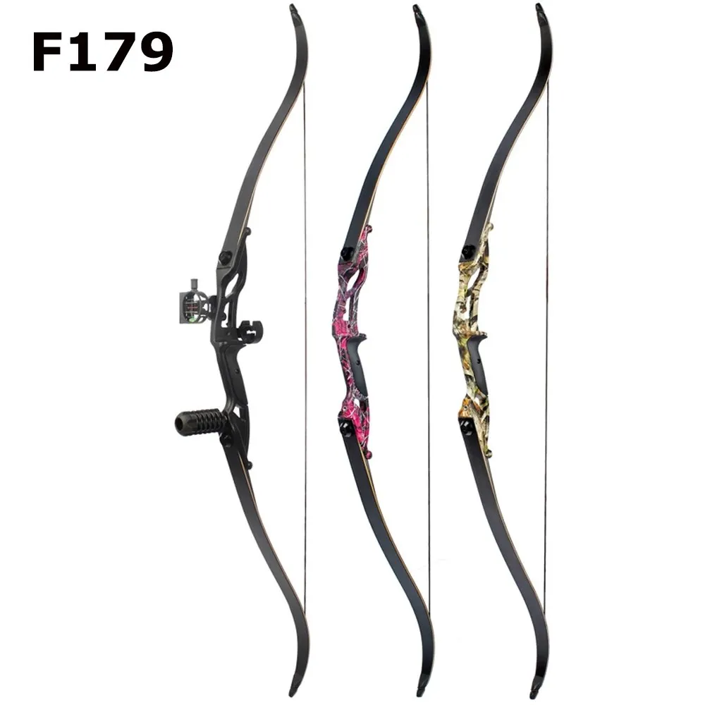 

JUNXING-Recurve Bow American Hunting Archery, F179, 56Inch, 30-50lbs, 17 Inch, Metal Riser, Tranditional, Long Bow Hunting