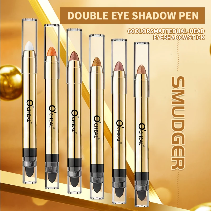 

OCHEAL Waterproof Bling Dual Head Gradient Velvet Eye Makeup Shadow Stick Mix Glitter Matte Eyeshadow Pallete Pen Shadow