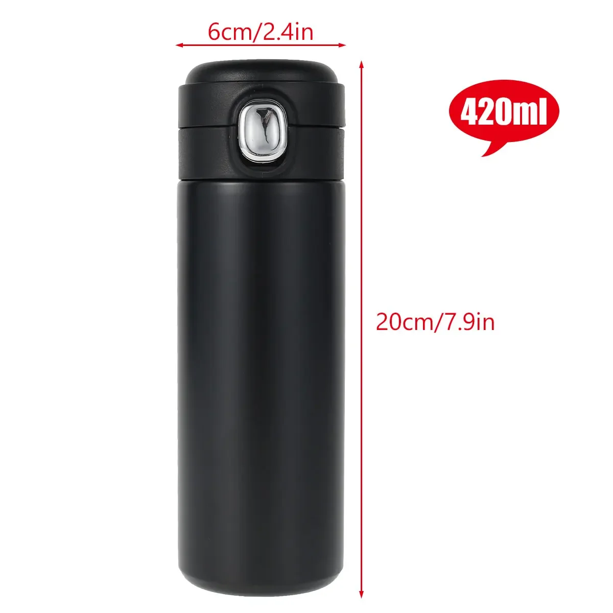 Travel Cup with Leak-proof Lid Insulated Stainless Steel Vacuum Travel Coffee Mug Pop-up Coffee Cup for Hot and Cold Water 450ml