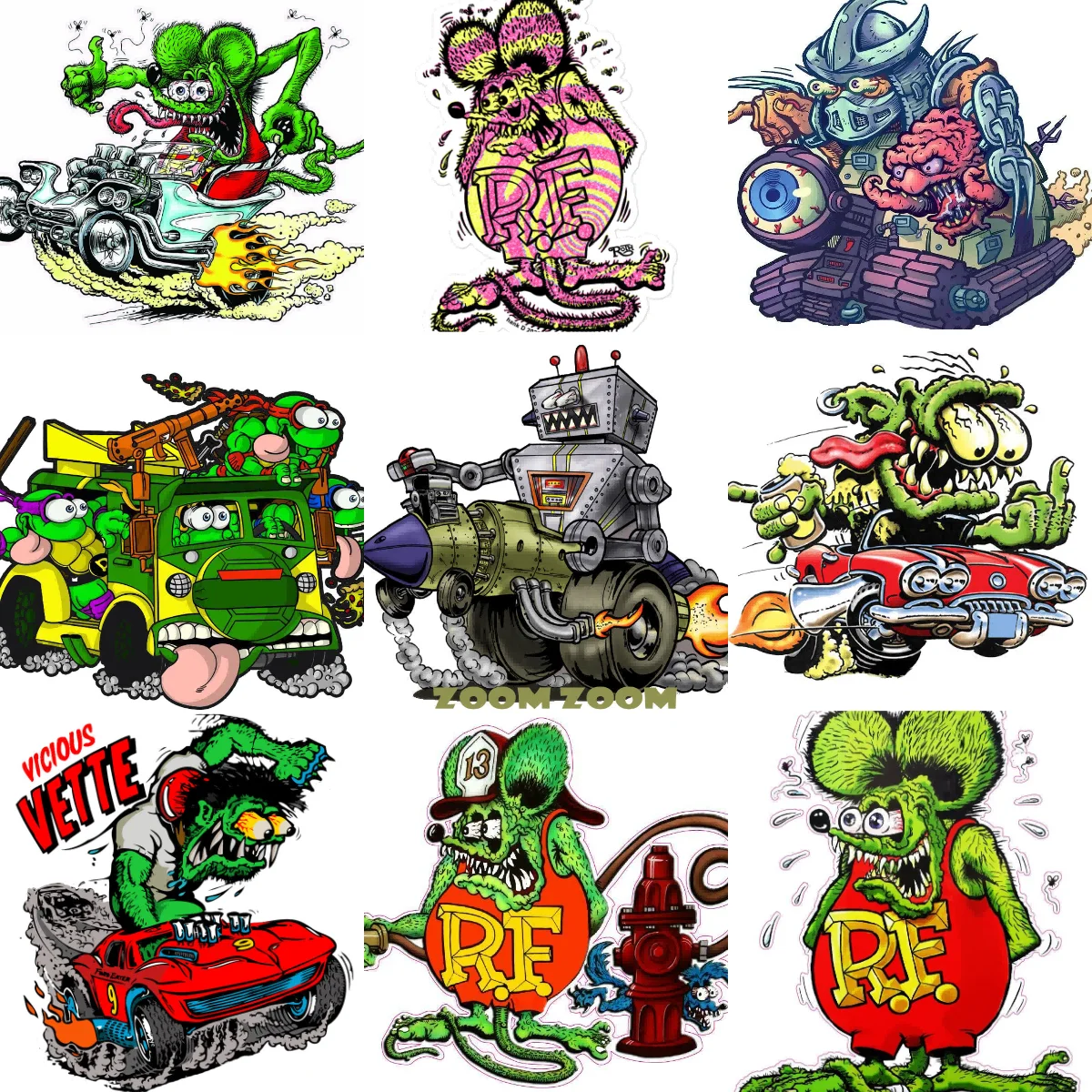

Crazy Rat Fink Terrifying Creative Sticker for Decorate Car Van Bicycle Motorcycle Window Wall Fridge Helmet Decal Accessorie