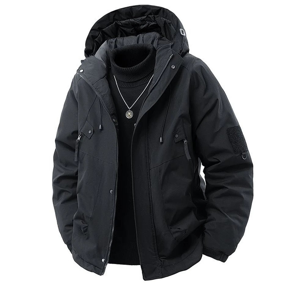 

Black Waterproof Windbreaker Jacket Men Spring Autumn Camp Jackets Coat Warm Fashion Casual Outerwear Outdoor