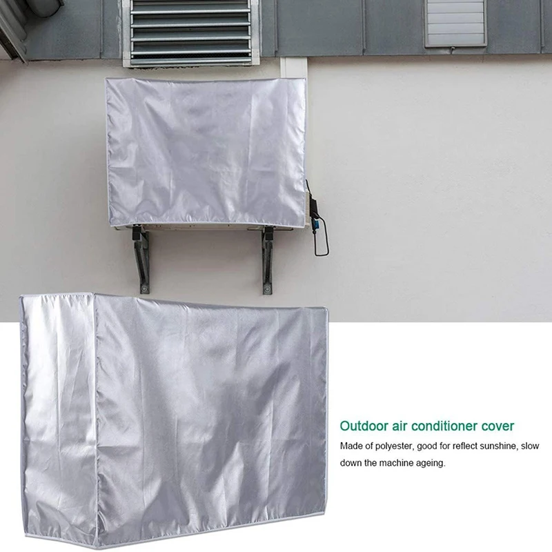 Outdoor Air Conditioner Sunscreen Rainproof Dust Protective Cover Host Slevee Hanging Air Conditioner Windscreen Rain Cover Set