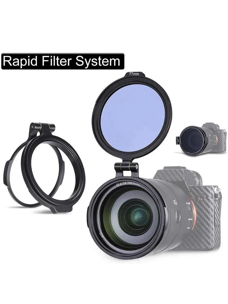 Uchwyt filtra ND z szybkozłączką, akcesorium do lustrzanek cyfrowych, uchwyt do szybkiego wymiany adaptera obiektywu DSLR, obrotowy, rozmiary 58mm 67mm 72mm 77mm 82mm — zdjęcie produktu 7