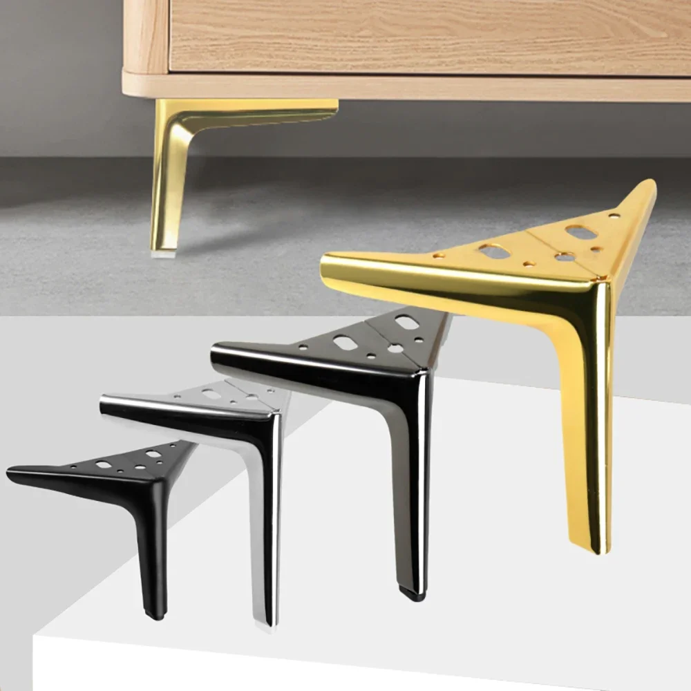 Cold Rolled Steel Furniture Support Legs Three Pronged Bathroom Cabinet Bedside Table Legs Sofa Coffee Table TV Cabinet Legs
